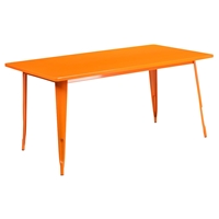 Rectangular Metal Table - Orange