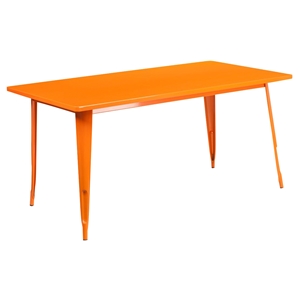 Rectangular Metal Table - Orange 