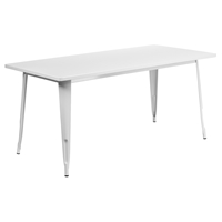 Rectangular Metal Table - White