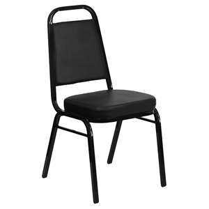 Hercules Series Trapezoidal Back Stacking Banquet Chair - Black 