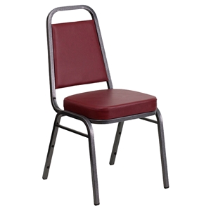 Hercules Series Trapezoidal Back Banquet Chair - Stacking, Burgundy 