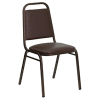 Hercules Series Trapezoidal Back Stacking Banquet Chair - Brown