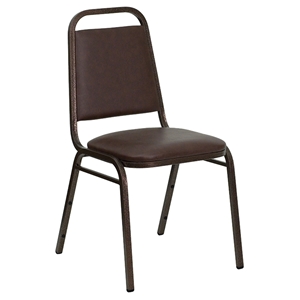 Hercules Series Trapezoidal Back Stacking Banquet Chair - Brown 