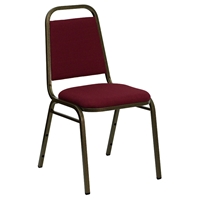 Hercules Series Trapezoidal Back Stacking Banquet Chair - Burgundy, Gold