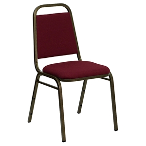 Hercules Series Trapezoidal Back Stacking Banquet Chair - Burgundy, Gold 