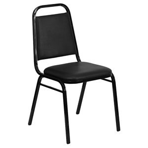 Hercules Series Trapezoidal Back Banquet Chair - Black, Stacking 