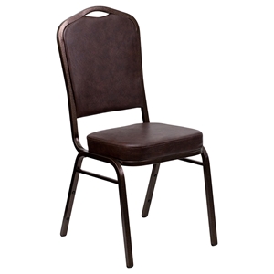 Hercules Series Stacking Banquet Chair - Crown Back, Brown, Copper 