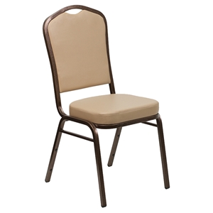 Hercules Series Stacking Banquet Chair - Crown Back, Tan, Copper Vein 