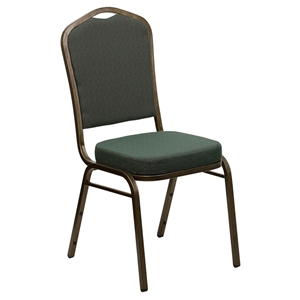 Hercules Series Stacking Banquet Chair - Crown Back, Green, Gold Vein 