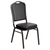 Hercules Series Stacking Banquet Chair - Crown Back, Black, Gold Vein - FLSH-FD-C01-GOLDVEIN-BK-VY-GG