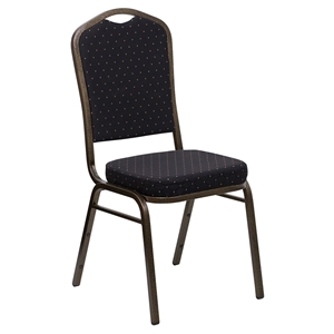 Hercules Series Stacking Banquet Chair - Crown Back, Black Patterned 