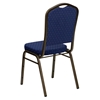 Hercules Series Stacking Banquet Chair - Crown Back, Gold Vein, Navy Blue - FLSH-FD-C01-GOLDVEIN-S0810-GG