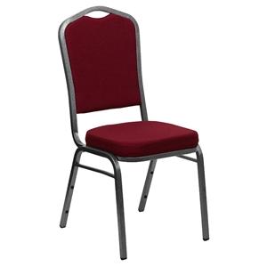 Hercules Series Stacking Banquet Chair - Crown Back, Burgundy, Silver Vein 