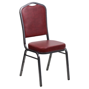 Hercules Series Stacking Banquet Chair - Crown Back, Burgundy 