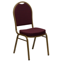 Hercules Series Stacking Banquet Chair - Dome Back, Burgundy, Gold Frame