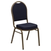 Hercules Series Stacking Banquet Chair - Dome Back, Navy, Gold - FLSH-FD-C03-ALLGOLD-H203774-GG