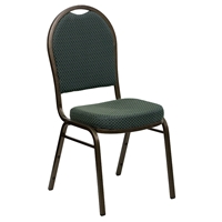 Hercules Series Stacking Banquet Chair - Dome Back, Green, Gold Vein