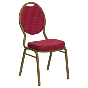 Hercules Series Teardrop Back Stacking Banquet Chair - Burgundy 