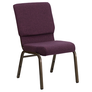 Hercules Series 18.5" Fabric Stacking Church Chair - Plum, Gold Vein 