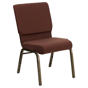 Hercules Series 18.5" Fabric Stacking Church Chair - Brown 