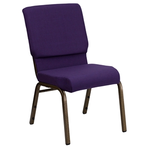 Hercules Series 18.5" Royal Fabric Stacking Church Chair - Purple 