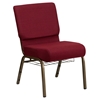 Hercules Series 21" Extra Wide Fabric Church Chair - Rack, Burgundy - FLSH-FD-CH0221-4-GV-3169-BAS-GG