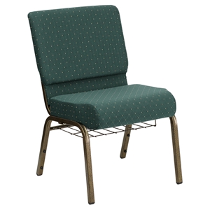 Hercules Series 21" Extra Wide Hunter Church Chair - Rack, Green 