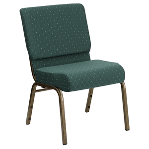 Hercules Series 21" Extra Wide Hunter Stacking Church Chair - Green 