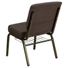 Hercules Series 21" Extra Wide Church Chair - Rack, Brown - FLSH-FD-CH0221-4-GV-S0819-BAS-GG