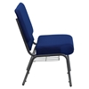 Hercules Series 21" Extra Wide Fabric Church Chair - Rack, Navy Blue - FLSH-FD-CH0221-4-SV-NB24-BAS-GG