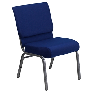 Hercules Series 21" Extra Wide Fabric Stacking Church Chair - Navy Blue 