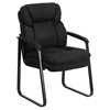 Microfiber Executive Chair - Sled Base, Black - FLSH-GO-1156-BK-GG