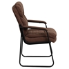 Microfiber Executive Chair - Sled Base, Brown - FLSH-GO-1156-BN-GG