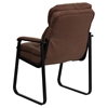 Microfiber Executive Chair - Sled Base, Brown - FLSH-GO-1156-BN-GG