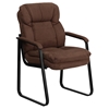 Microfiber Executive Chair - Sled Base, Brown - FLSH-GO-1156-BN-GG