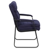 Microfiber Executive Chair - Sled Base, Navy - FLSH-GO-1156-NVY-GG