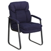 Microfiber Executive Chair - Sled Base, Navy - FLSH-GO-1156-NVY-GG