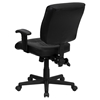 Leather Swivel Task Chair - Low Back, Multi Functional, Armrest, Black - FLSH-GO-1574-BK-A-GG