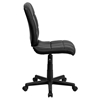 Quilted Faux Leather Task Chair - Mid Back, Swivel, Black - FLSH-GO-1691-1-BK-GG