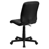 Quilted Faux Leather Task Chair - Mid Back, Swivel, Black - FLSH-GO-1691-1-BK-GG