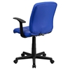 Quilted Faux Leather Task Chair - Mid Back, Swivel, Nylon Arms, Blue - FLSH-GO-1691-1-BLUE-A-GG