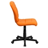 Quilted Faux Leather Task Chair - Mid Back, Swivel, Orange - FLSH-GO-1691-1-ORG-GG