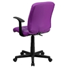 Quilted Faux Leather Task Chair - Mid Back, Swivel, Nylon Arms, Purple - FLSH-GO-1691-1-PUR-A-GG