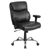 Hercules Series Big and Tall Task Chair - Leather, Swivel, with Arms, Black - FLSH-GO-2031-LEA-GG