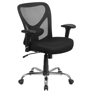 Hercules Series Big and Tall Mesh Task Chair - Swivel, Black 