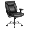 Hercules Series Big and Tall Arms Task Chair - Leather, Swivel, Black - FLSH-GO-2073-LEA-GG