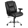 Hercules Series Big and Tall Leather Task Chair - Arms, Swivel, Black - FLSH-GO-2132-LEA-GG