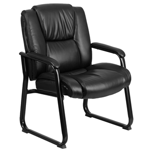 Hercules Series Big and Tall Leather Executive Armchair - Black 