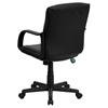 Leather Swivel Task Chair - Mid Back, Nylon Arms, Black - FLSH-GO-228S-BK-LEA-GG