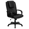 Executive Swivel Office Chair - Oversized Headrest, High Back, Black Leather - FLSH-GO-5301BSPEC-CH-BK-LEA-GG